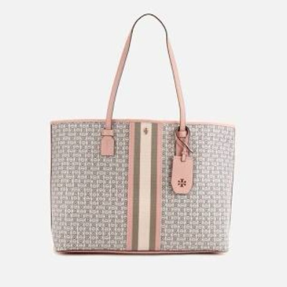 Tory Burch Pink and Cream Tote Bag
